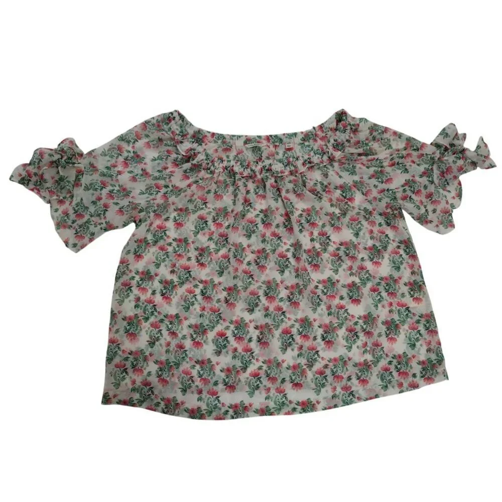 Floral Off-The-Shoulder Top With Ruffled Sleeves By Max Studio London.